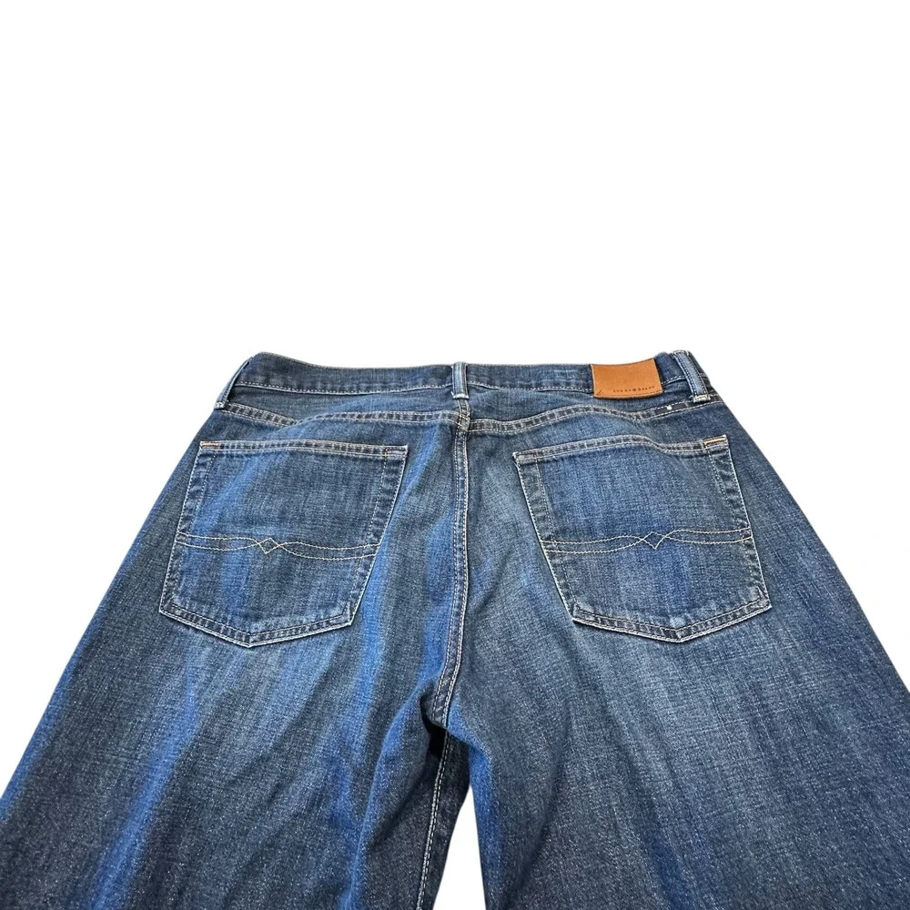 Lucky Brand Mens Jeans Dark Olin Wash Denim Size 36W 30L Straight Leg